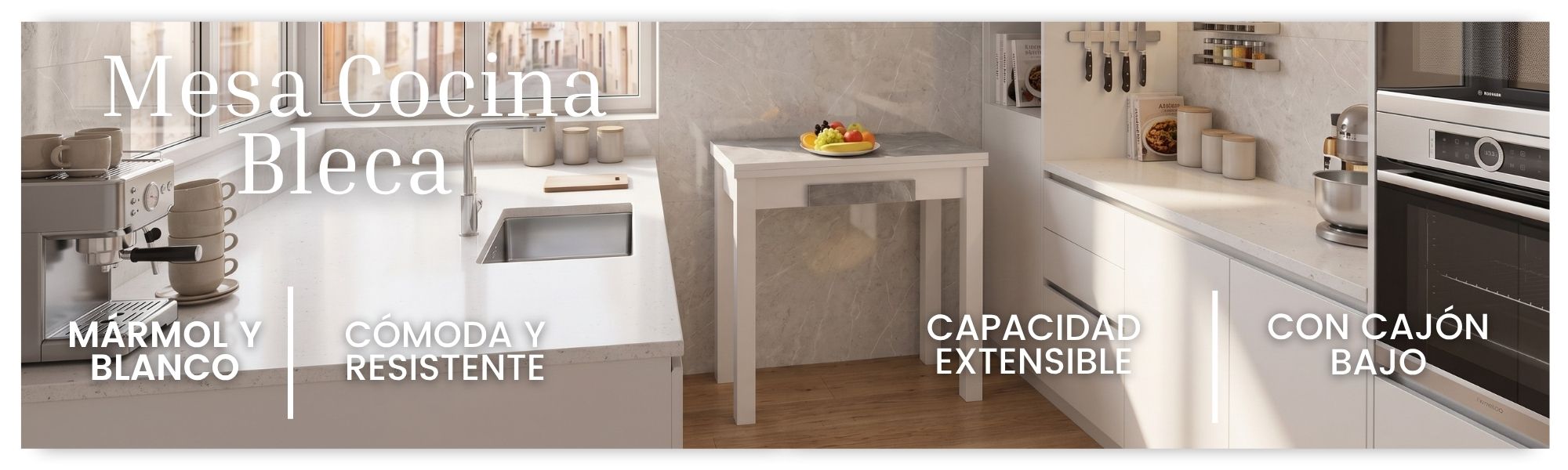 mesa bleca mármol