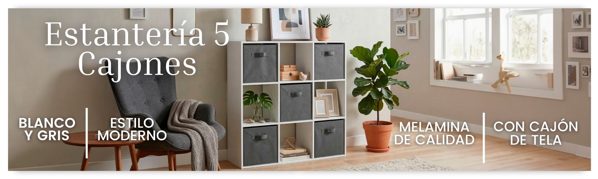 estantería 5 cajones