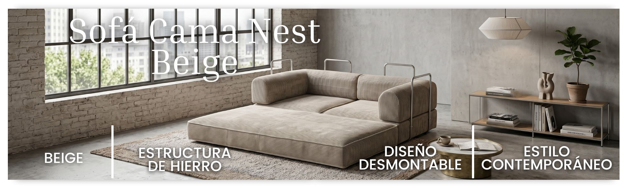 Sofá Cama Relax Nest Pana Beige 