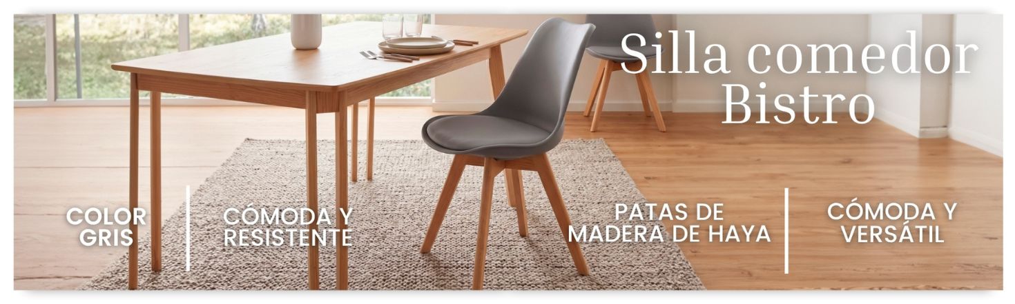 Silla Comedor o Salón Bistro Estilo Nórdico Color Gris