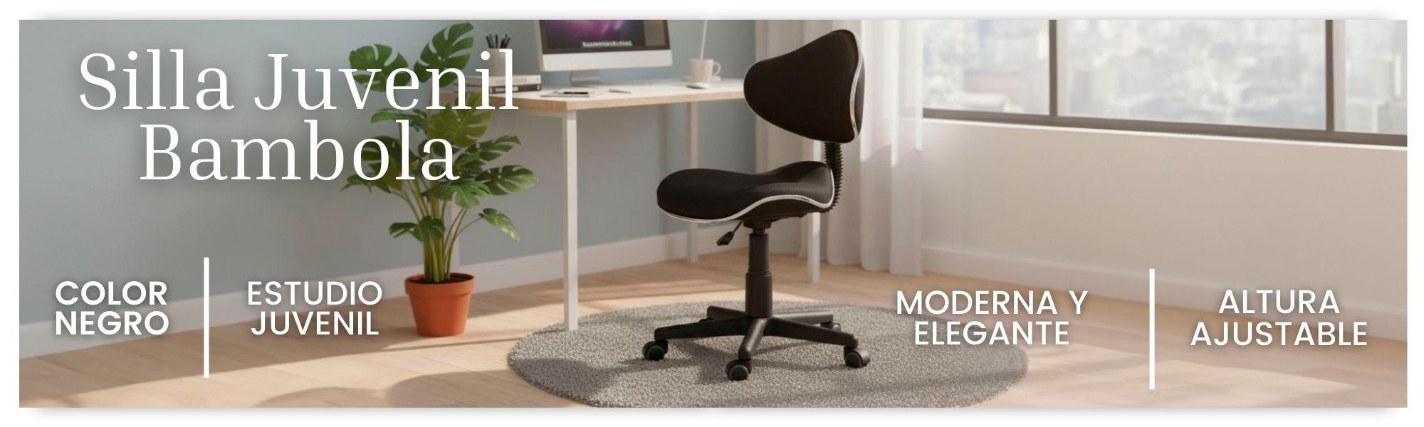 Silla Bambola Giratoria Color Negro