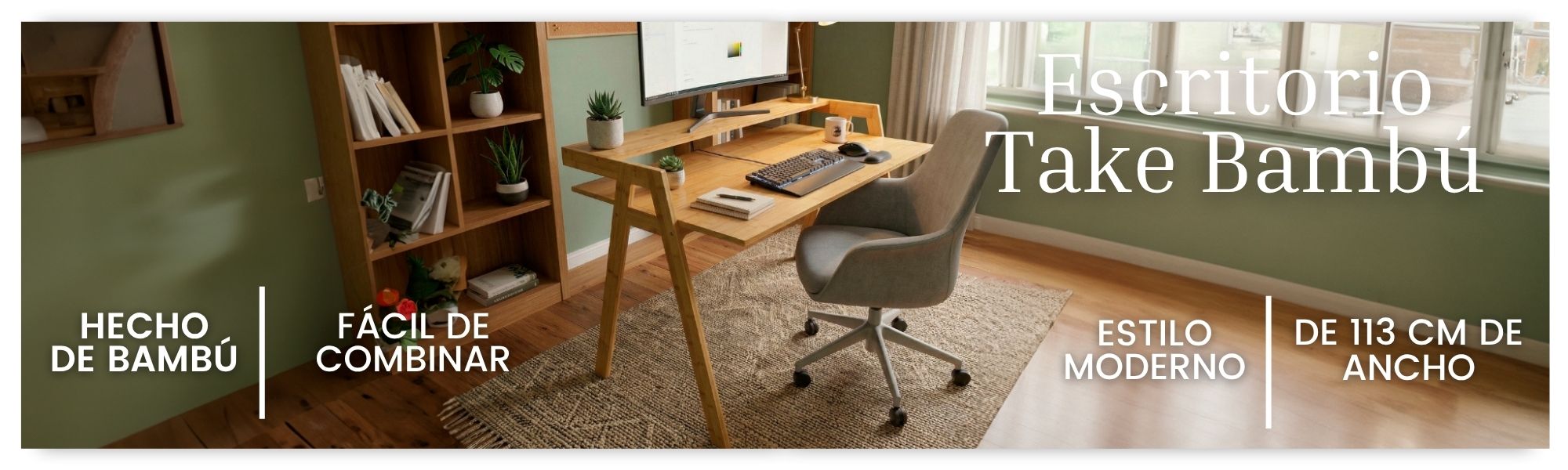 Escritorio Take Bambu 113 cm