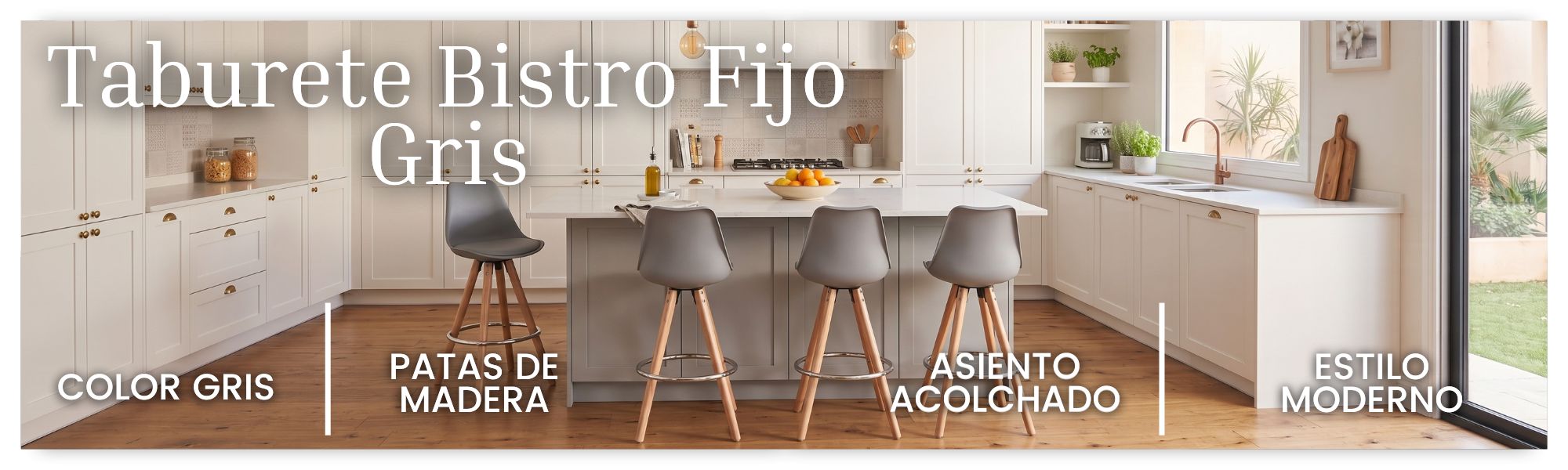 Taburete Fijo Gris