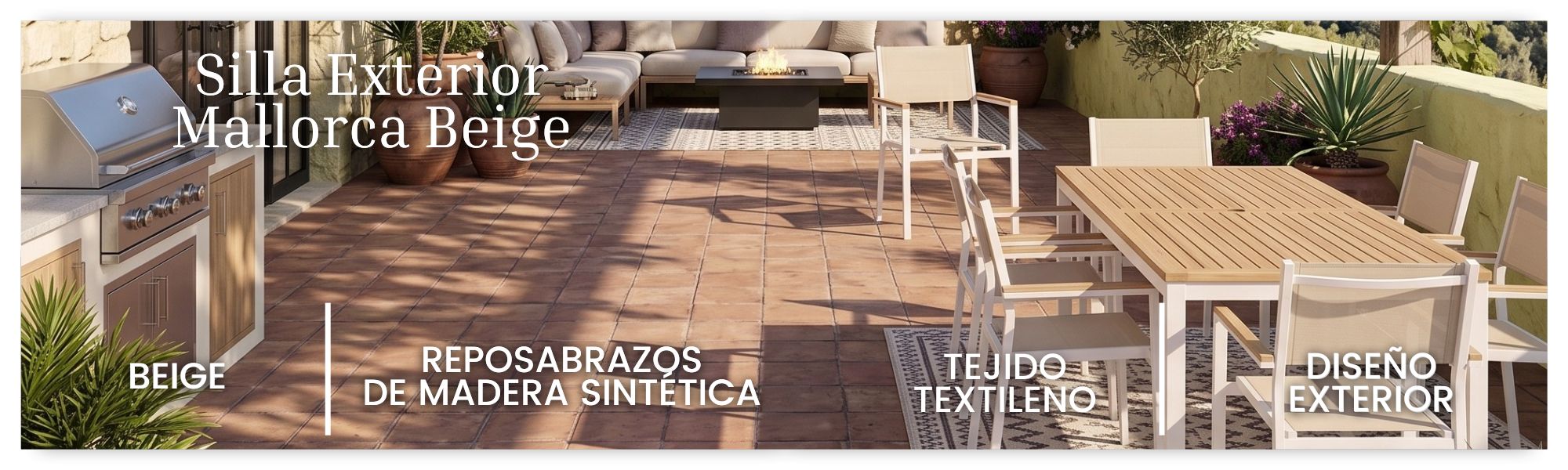 Silla exterior mallorca beige