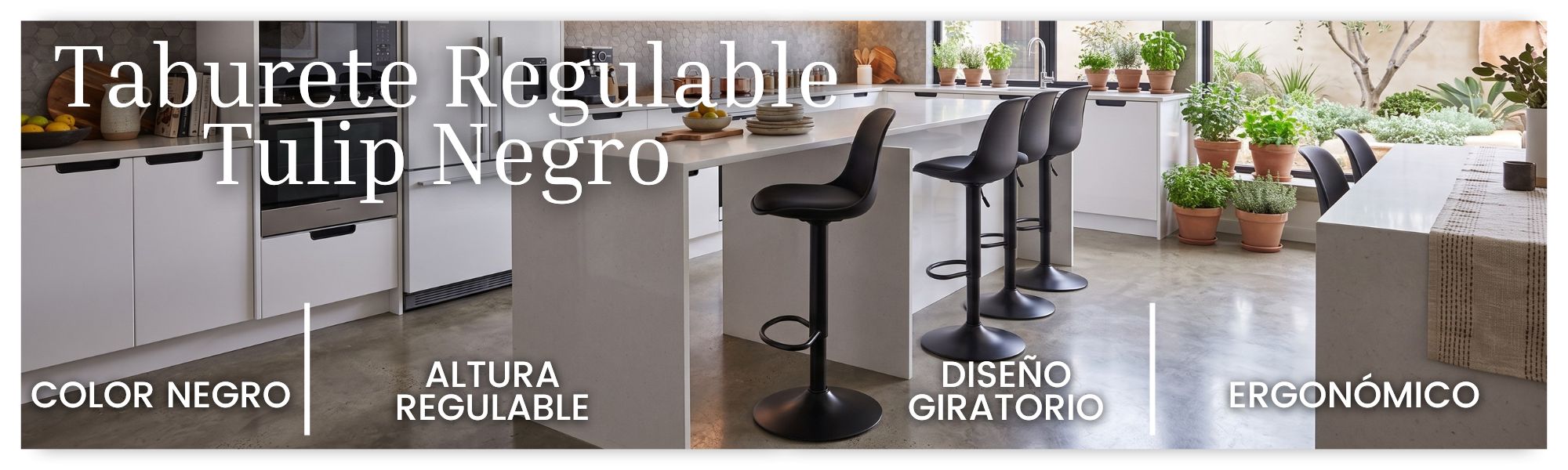 Taburete Tulip Negro