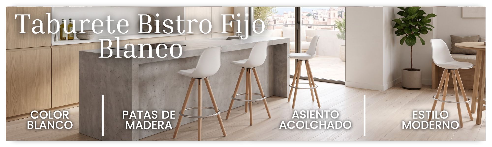 Taburete Fijo Blanco