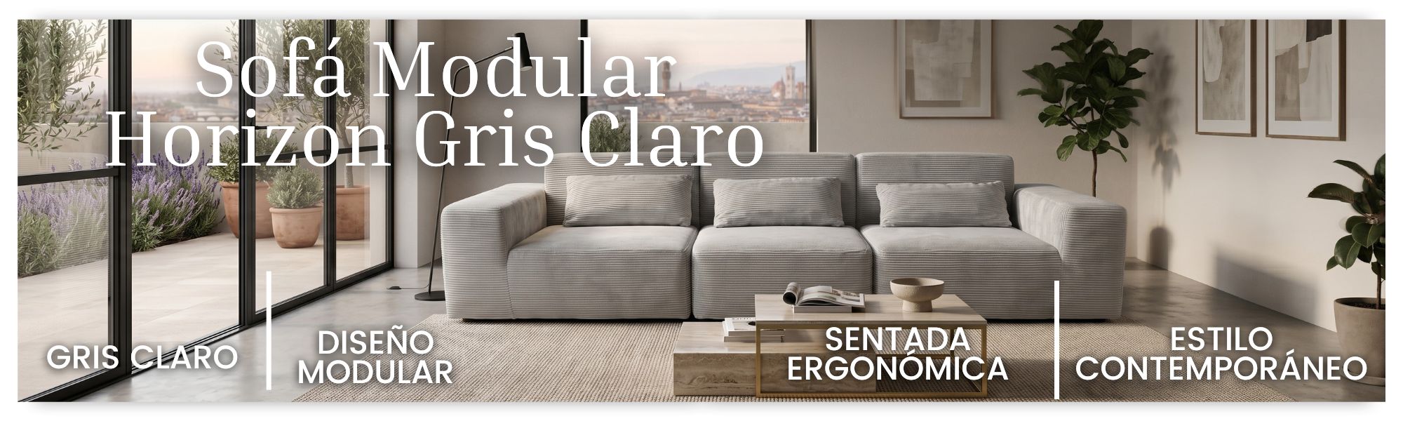 Sofá Modular Horizon Gris Claro