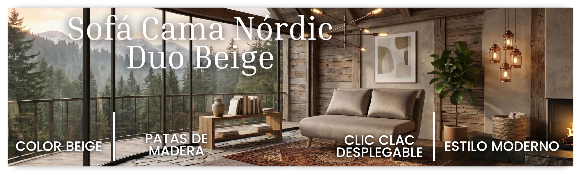 Sofá cama beige