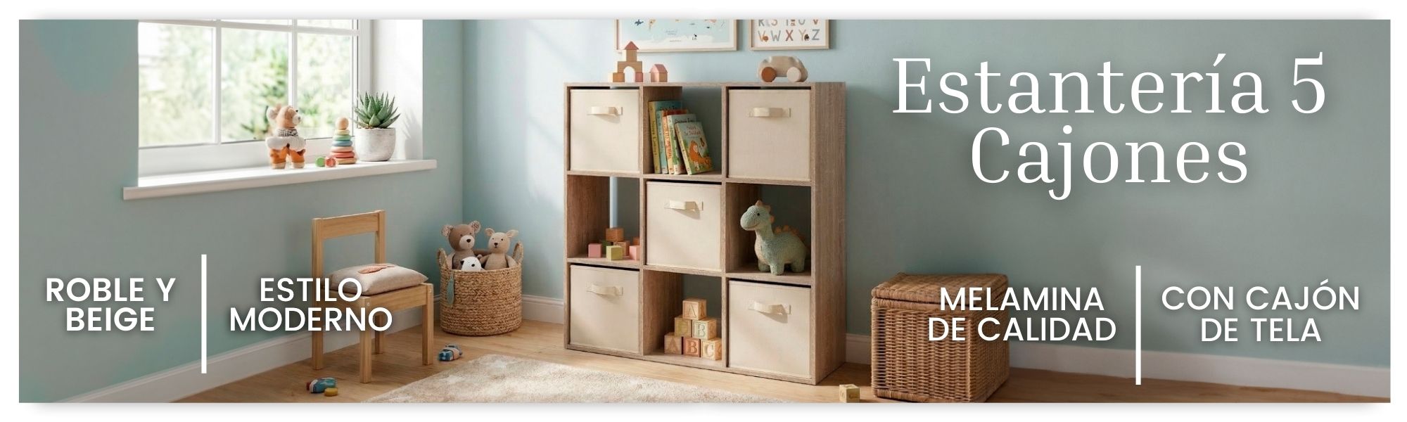 estanteria 5 cajones roble