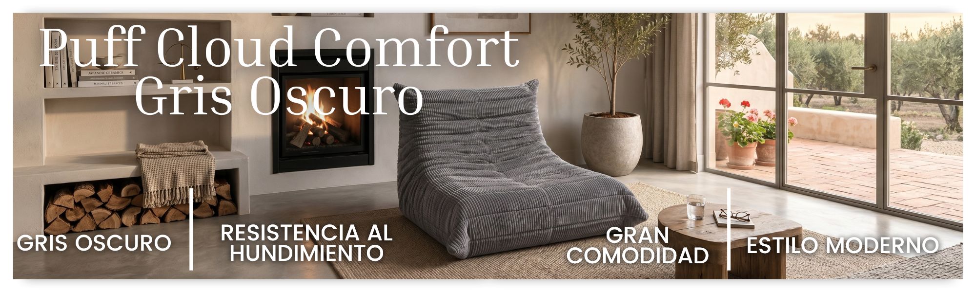 Puff gris oscuro
